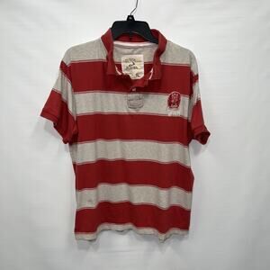 Ditch Plains Button Up Adult XL Multicolor Mens Short Sleeve Striped Cotton Polo